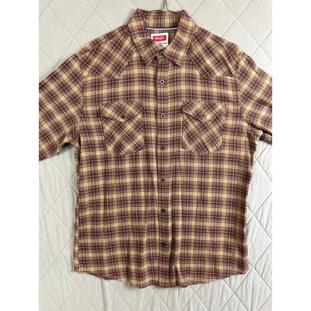 Wrangler Button Up Men's‎ Large Long Sleeve Plaid